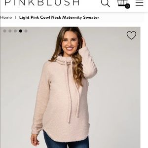 Light Pink Cowl Neck Maternity Sweater